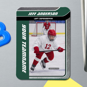 Magnet Flexible Photo de hockey sur glace en métal vert