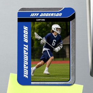 Magnet Flexible Photo de joueur de crosse en métal bleu IL