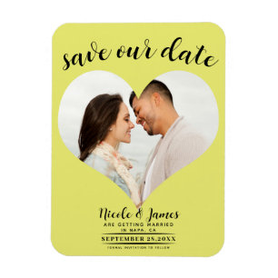 Magnet Flexible Photo de mariage à cœur Chartreuse Enregistrez la 