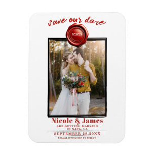 Magnet Flexible Photo de mariage avec sceau de cire rouge pour ann