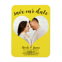 Photo de mariage coeur jaune vif Enregistrer la da