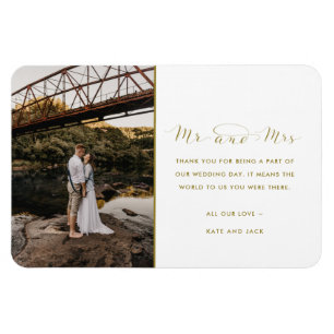 Magnet Flexible Photo de mariage de remerciement de M. et Mme Gold
