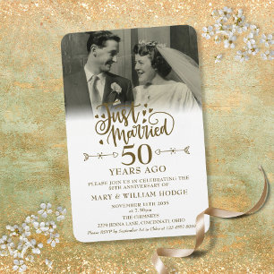 Magnet Flexible Photo de mariage juste célébré 50e anniversaire de