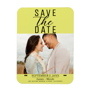Magnet Flexible Photo de mariage moderne Chartreuse pour annoncer 