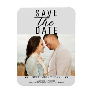 Magnet Flexible Photo de mariage moderne gris clair pour annoncer