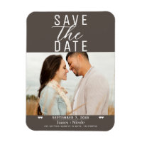 Photo de mariage moderne "Save the Date" couleur t