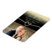 Magnet Flexible Photo de mariage noir et or Save The Date (Côté Gauche)