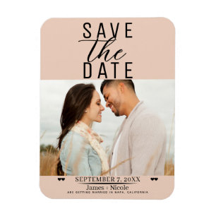 Magnet Flexible Photo de mariage Peach Save the Date