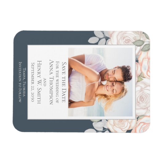 Magnet Flexible Photo de mariage personnalisée pour annonce de dat (Horizontal)