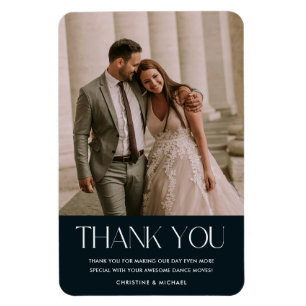 Magnet Flexible Photo de mariage préférée Merci   Bleu marine