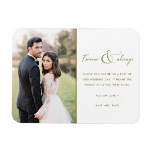 Magnet Flexible Photo de mariage remerciement Or pour toujours et