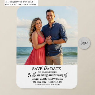Magnet Flexible Photo de mise en garde pour les 5 ans de mariage