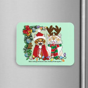 Magnet Flexible Photo de Noël annuelle du chat