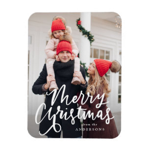 Magnet Flexible Photo de Noël avec un texte moderne et manuscrit J