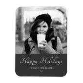 Magnet Flexible Photo de Noël Black et White Custom Holiday (Vertical)