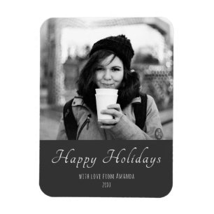 Magnet Flexible Photo de Noël Black et White Custom Holiday