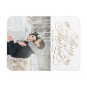 Magnet Flexible Photo de Noël des jeunes mariés de Merry & Married (Horizontal)