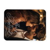 Magnet Flexible Photo de Noël des jeunes mariés joyeux et mariés (Horizontal)