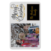 Magnet Flexible Photo de Noël moderne Black & Gold (Vertical)
