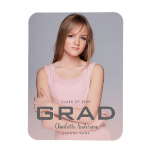 Magnet Flexible Photo de remise de diplôme rose gold moderne