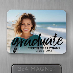 Magnet Flexible Photo de remise de diplôme tendance avec lettrage