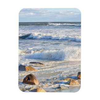 Magnet Flexible Photo de rivage océanique orageux Vagues et mousse
