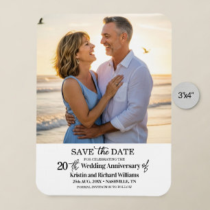 Magnet Flexible Photo de sauvegarde de date pour les 20 ans de mar