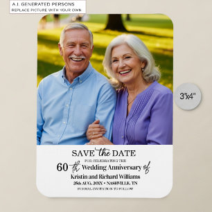 Magnet Flexible Photo de sauvegarde de la date du 60e anniversaire