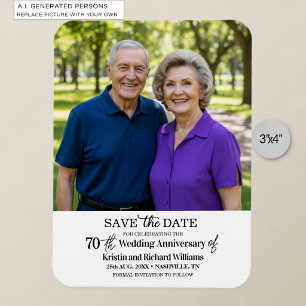 Magnet Flexible Photo de sauvegarde de la date du 70e anniversaire