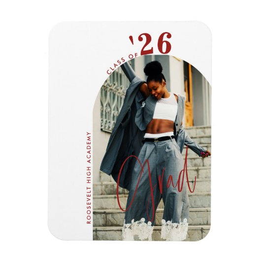 Magnet Flexible Photo de script moderne 2024 Graduation minimalist (Vertical)