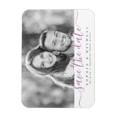 Magnet Flexible Photo de script simple moderne violet enregistrer  (Vertical)