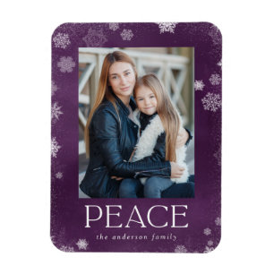 Magnet Flexible Photo de vacances à l'aquarelle violette et paix g