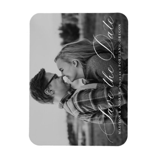 Magnet Flexible Photo d'écriture calligraphique Enregistrer la dat (Vertical)