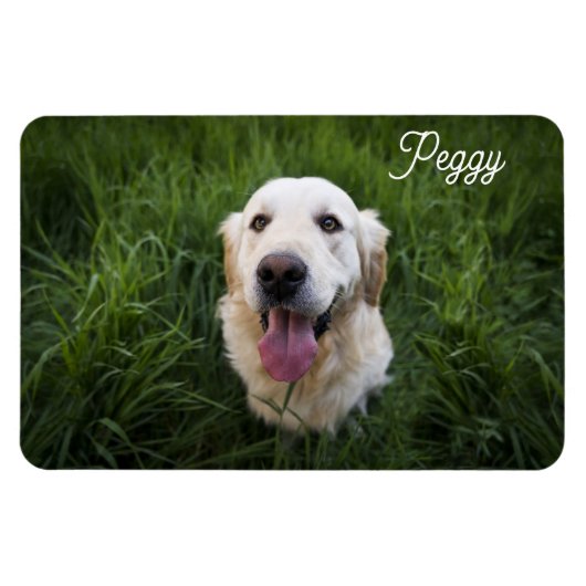 Magnet Flexible Photo Dog Ajouter un nom Easy Modèle Pet Chiot (Horizontal)