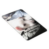 Magnet Flexible Photo du chien blanc mignon accroché avec papa (Côté Droit)