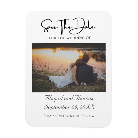 Magnet Flexible Photo Élégant Moderne Tendance Save The Date (Vertical)