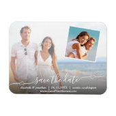 Magnet Flexible Photo Elegant Script avec Coeurs Moderne (Horizontal)