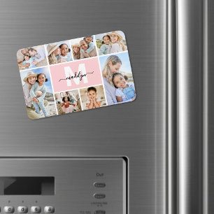 Magnet Flexible Photo en collage avec monogramme