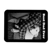 Magnet Flexible Photo en noir et blanc de chien en train de frappe (Horizontal)