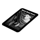 Magnet Flexible Photo en noir et blanc de chien en train de frappe (Côté Gauche)