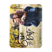 Magnet Flexible Photo Enregistrer La Date Moderne Brush Script (Vertical)