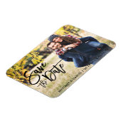 Magnet Flexible Photo Enregistrer La Date Moderne Brush Script (Côté Gauche)