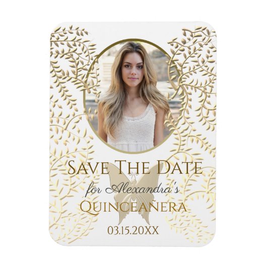 Magnet Flexible Photo Enregistrer La Date Quinceanera (Vertical)