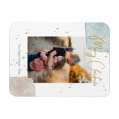 Magnet Flexible Photo Famille Moderne Joyeux Script Gold Aquarelle (Horizontal)