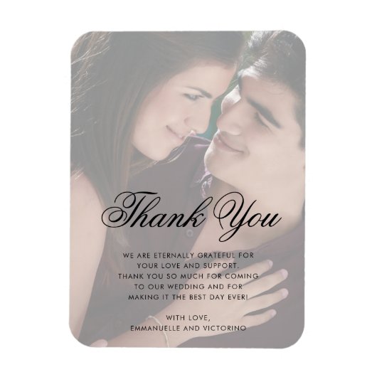 Magnet Flexible Photo Faux Vellum Merci Élégant Mariage Faveur (Vertical)