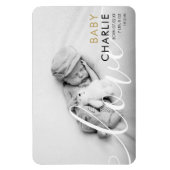 Magnet Flexible Photo Gold moderne Faire-part de naissance bébé (Vertical)
