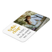 Magnet Flexible Photo Gold Split Moderne Enregistrer La Date (Côté Gauche)