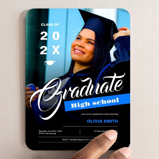 Magnet Flexible Photo High School Graduation Announcement