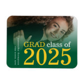 Magnet Flexible Photo Jaune Vert 2023 Faire-part de graduation (Horizontal)