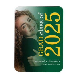 Magnet Flexible Photo Jaune Vert 2023 Faire-part de graduation